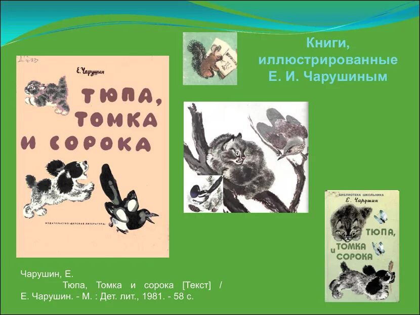 Книга Тюпа Томка и сорока. Чарушин книги Тюпа. Произведение чарушина читать