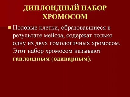 Листовой зачаток набор хромосом