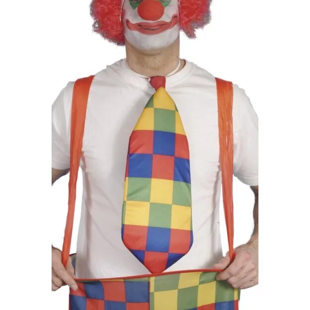 Галстук клоуна. Рубашка клоуна. Клоунский костюм красный. Большой галстук клоуна.