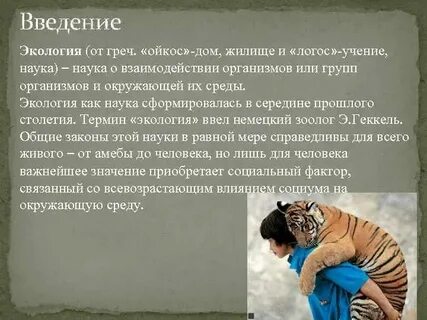 Введение окружающей среды