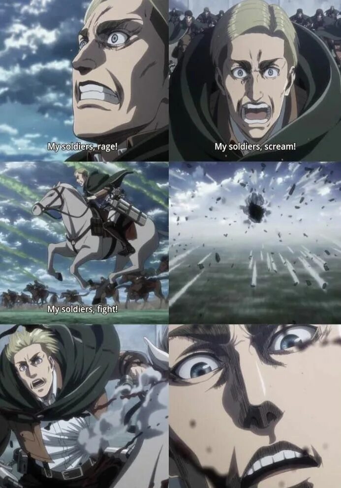 Флок форстер атака титанов. Эрвин смит. Атака титанов эрвин 3 сезон. My soldiers rage. My soldiers rage.