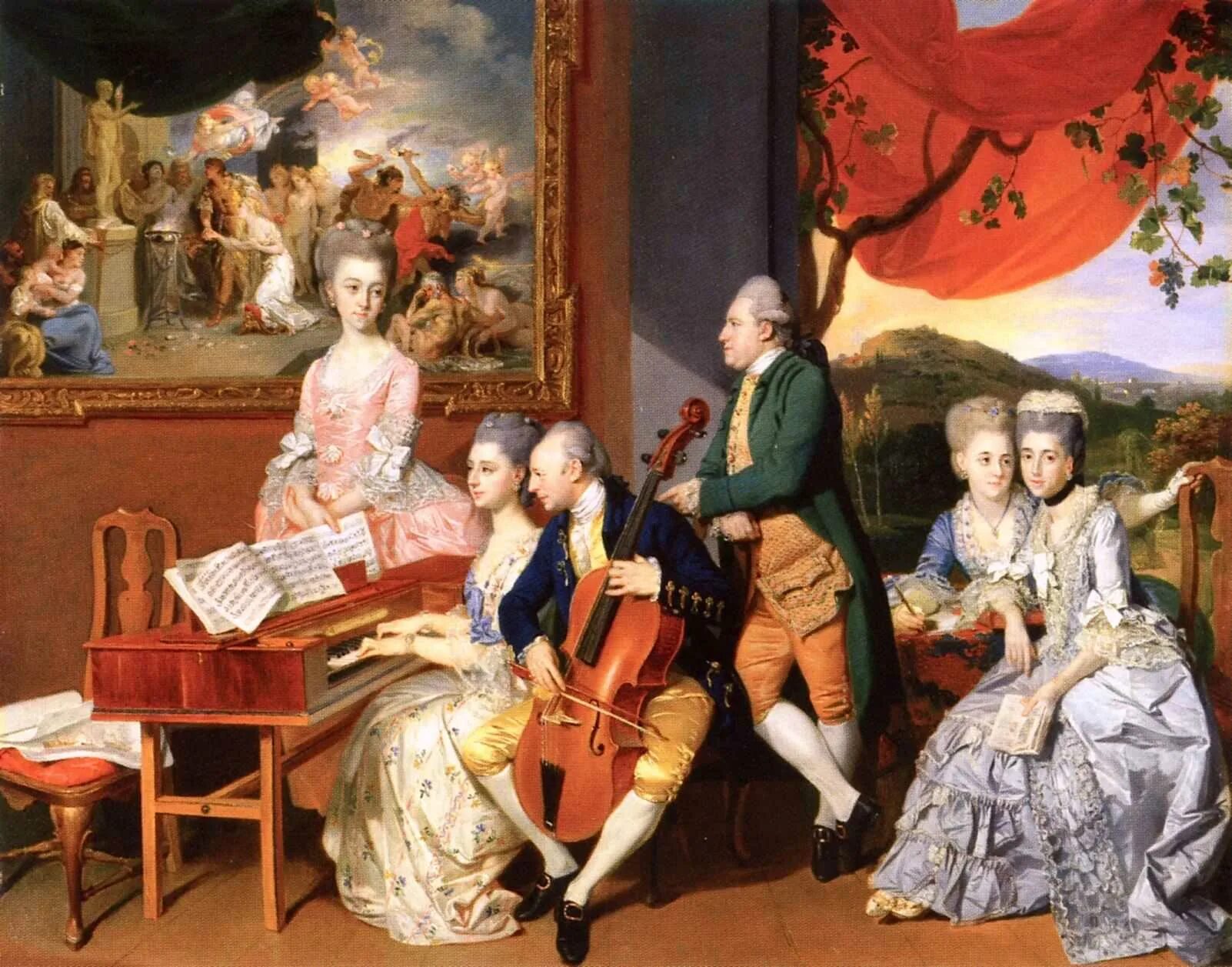 История отечественной музыки. Иоганн Цоффани 1733-1810. Johann Joseph Zoffany. Иоганн Цоффани the Gore Family. Johan Joseph Zoffany (1733-1810) автопортрет.