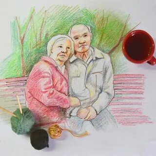 Нарисовать открытку пожилому человеку