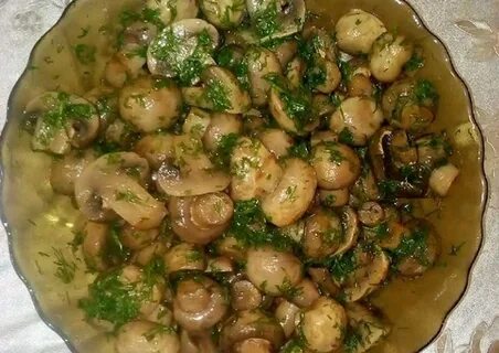 Шампиньоны маринованные с укропом и чесноком