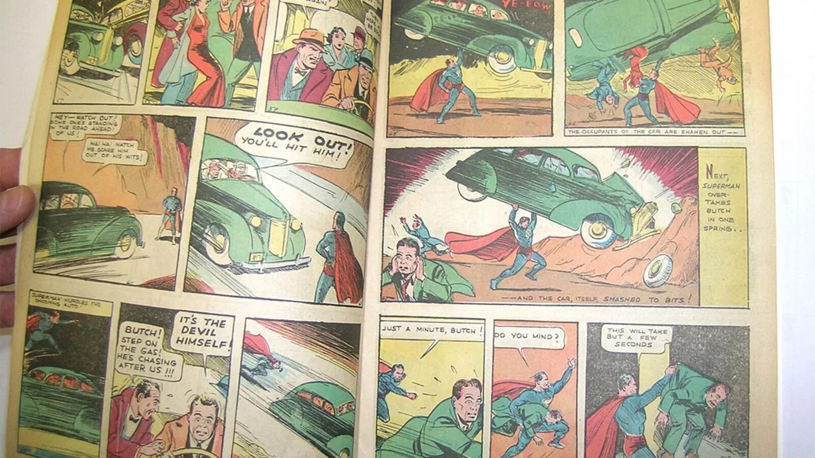 Комиксы про первый. Супермен 1938 первый выпуск. Первый комикс про Супермена. Самый первый комикс про Супермена. Супермен страницы комиксов.