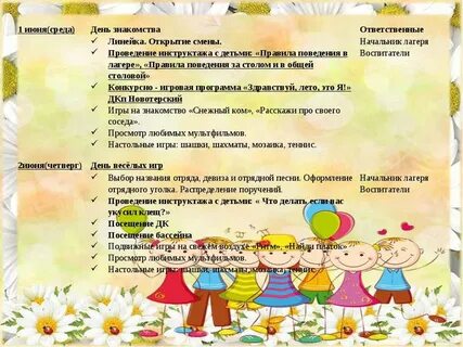 Сценарий открытие лагеря осень