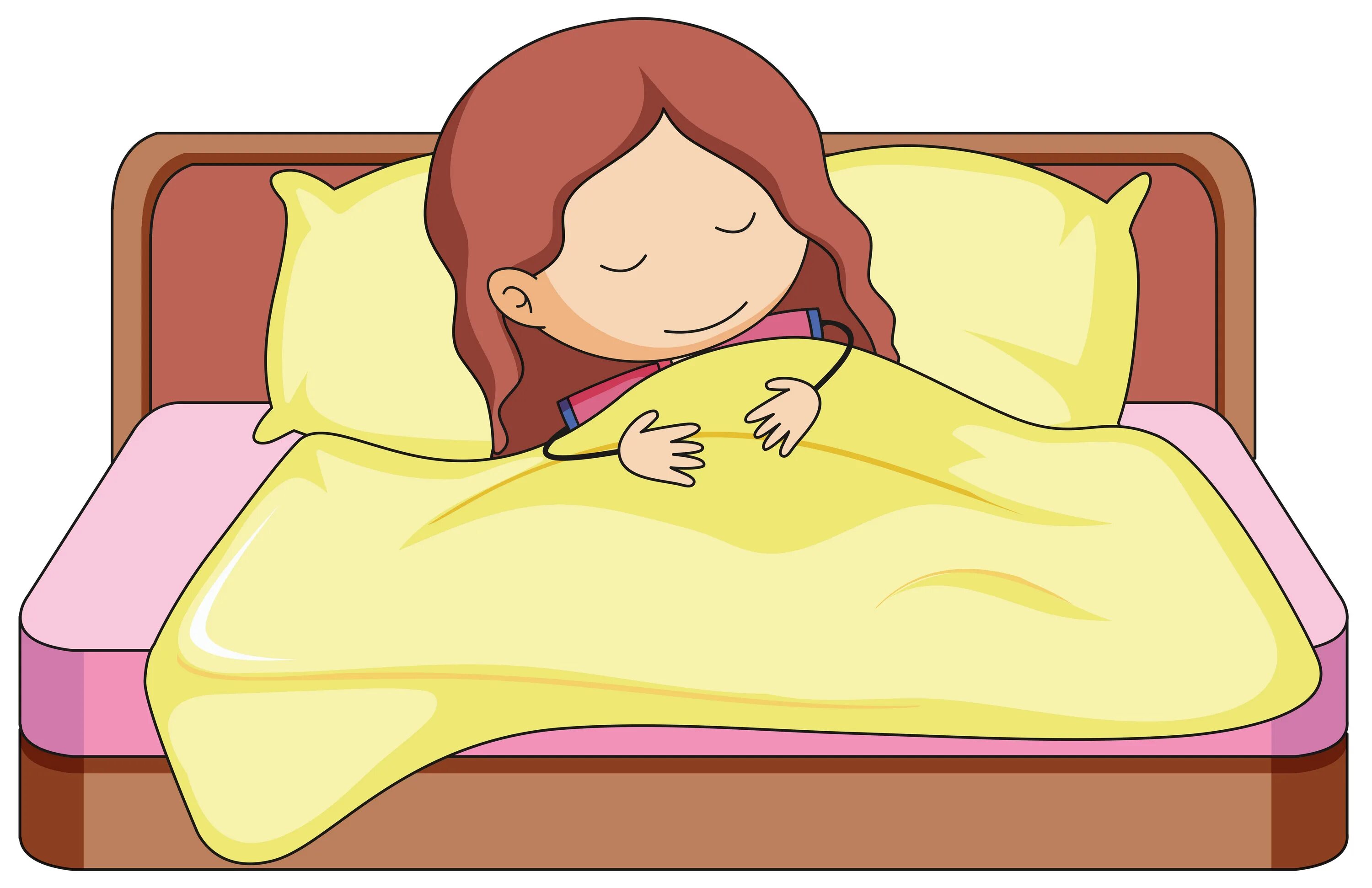She is sleeping. Девочка спит. Девочка ложится спать. Мультяшная девочка спит. Девочка спит на кровати рисунок.