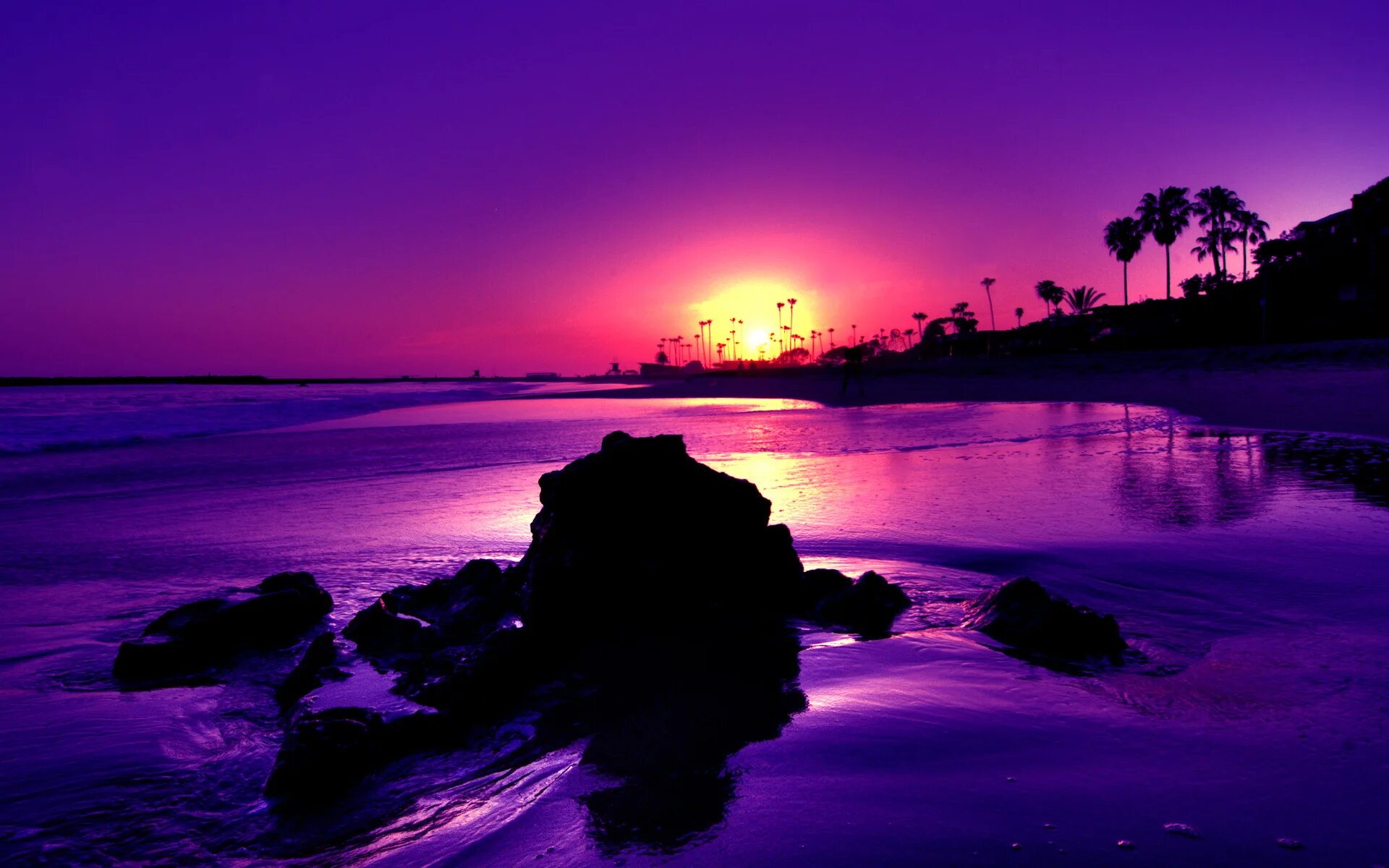 Фиолетовый закат. Красивый закат. Пурпурный закат. Красивый фиолетовый закат. Красивый закат на обои