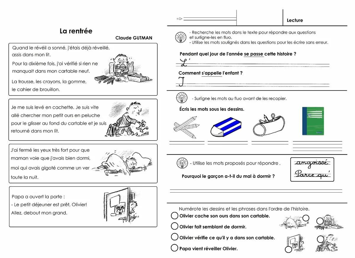 Ce texte est. La rentree упражнения. Lecture перевод. Lecture SB. Cm2 classe.