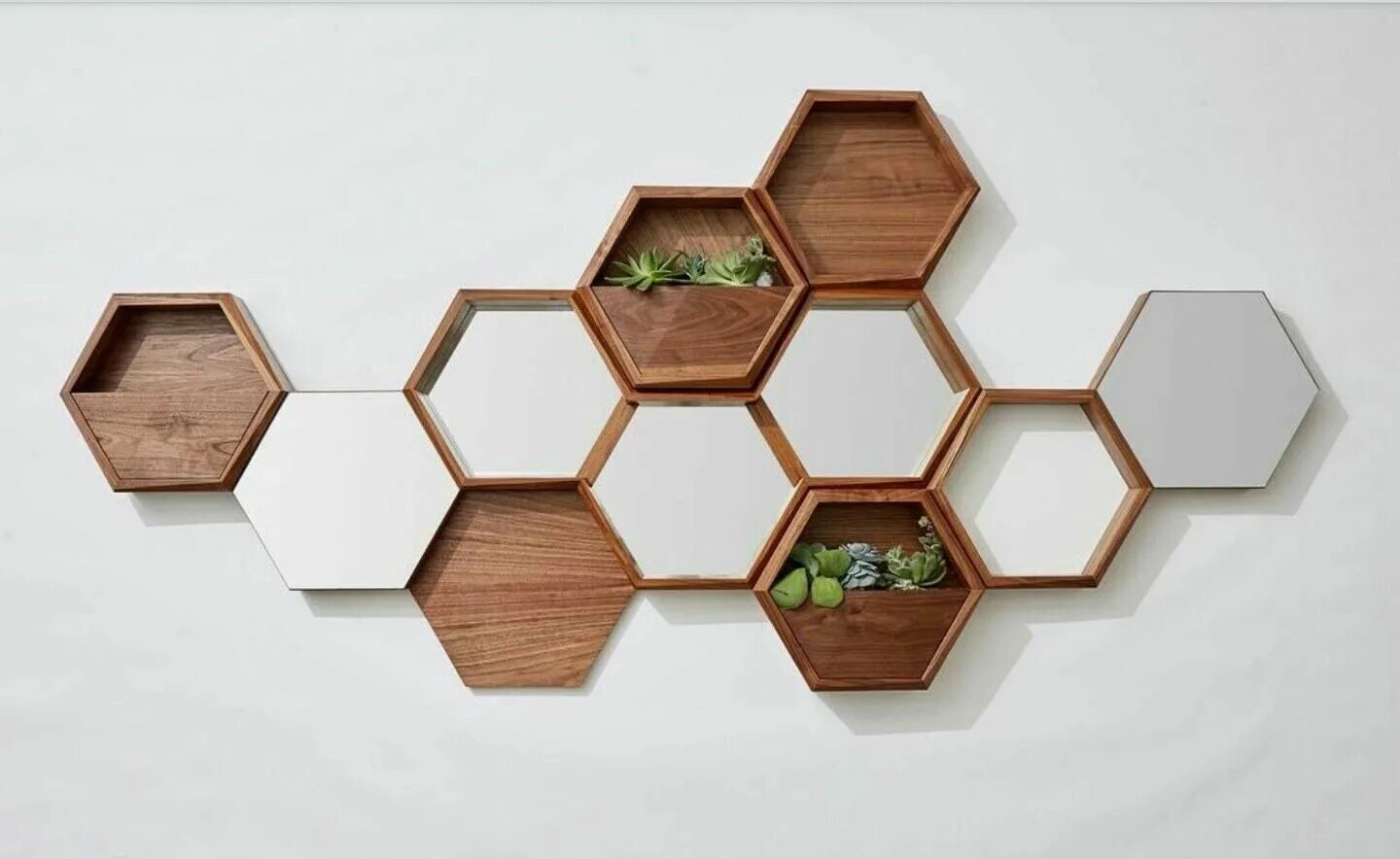 Деревянные соты на стену в интерьере фото Original-Mebel.ru