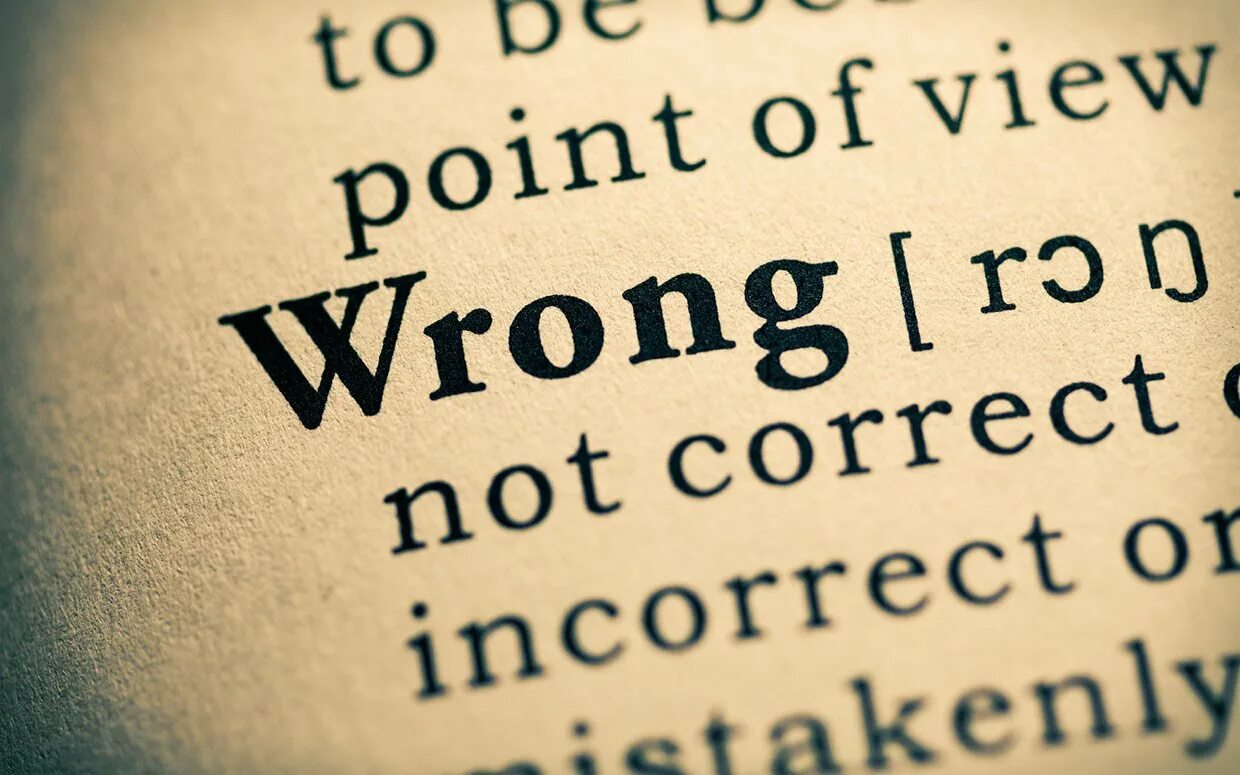 Wrong text. Wrong word. admit you&#039;re wrong picture.