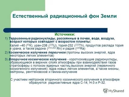 Естественный радиационный фон человека