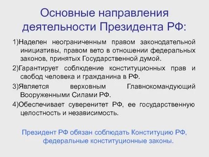 Основные направления деятельности правительства определяет