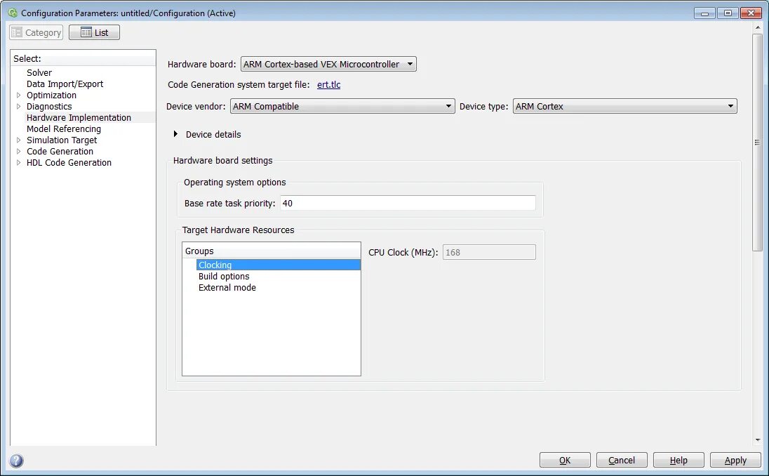 File configuration. Externalized configuration. External Mode. Model configuration parameters Simulink. Config configuration file