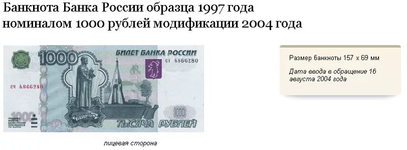 Сколько лет будут 1000 рублей. 1000 Рублей 1997 (модификация 2004 года) UNC. 1000 Рублей образца 1997 года. Купюра 1000 рублей. Купюры образца 1997.