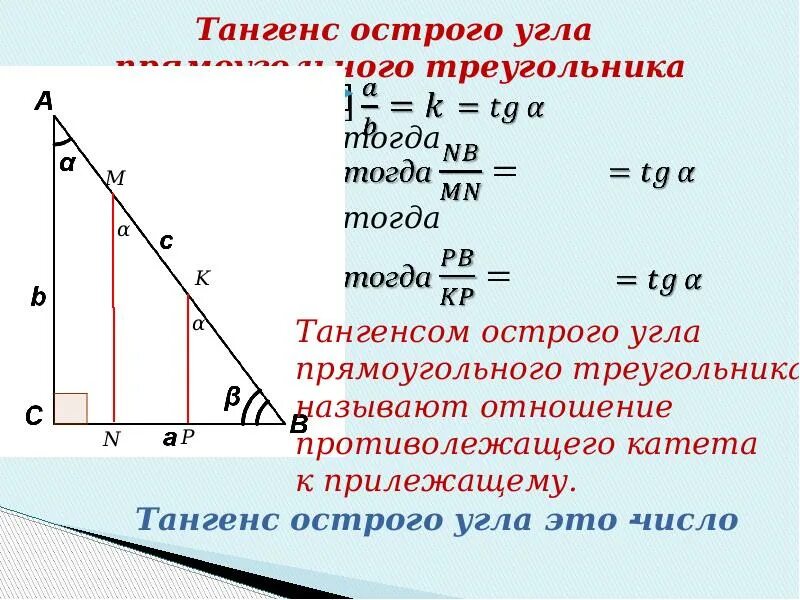 Как найти угол б в прямоугольном треугольнике. Как вычислить тангенс угла в треугольнике. Тангенс угла в прямоугольном треугольнике формула. Тангенс угла острого угла. Тангенс острого угла прямоугольного треугольника.