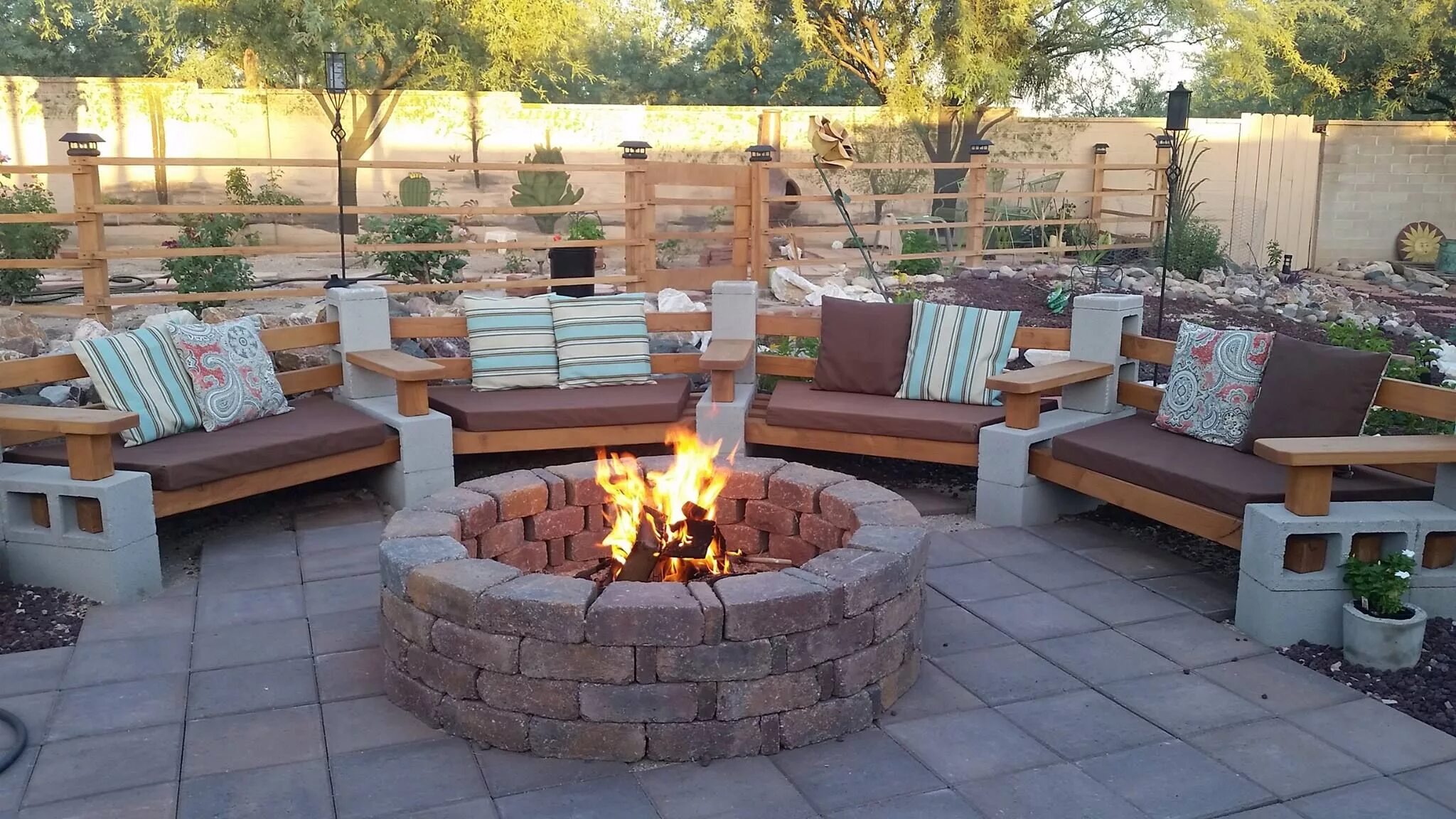 outdoor living space #outdoor #outdoorideas #outdoorchair #firepit #fireplace #b