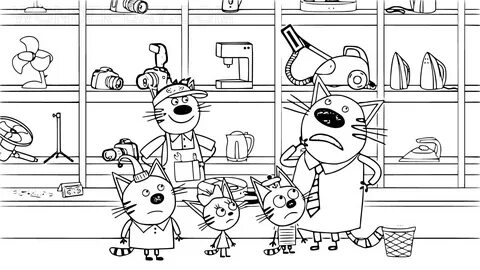 Раскраски из мультика Три кота - Раскрась этот мир! 86B