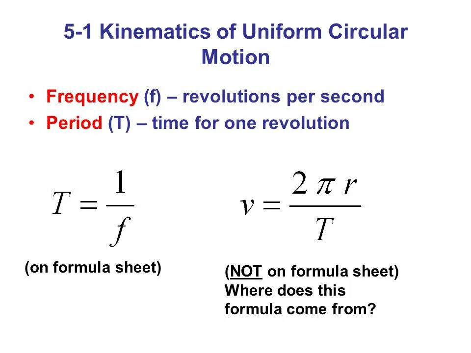 Circular uniform Motion Formula. Circular Motion Formulas. Physics Kinematics. Time Formula.