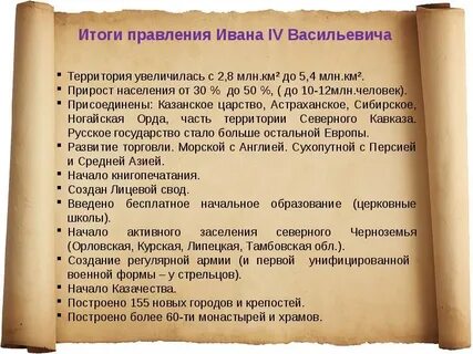 Результат ивана 4