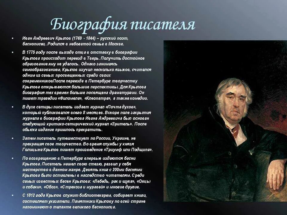 Информация о крылове