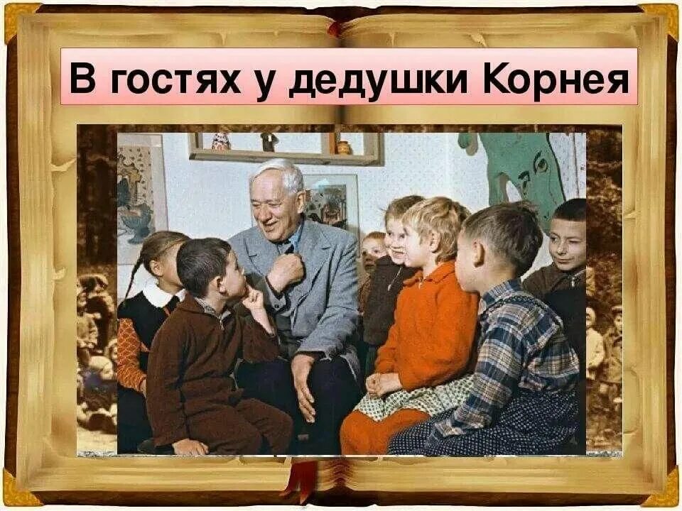 Продолжай подкаст в гостях у дядюшки. В гостях у дедушки Корнея. В гостях у дедушки Корнея презентация. В гостях у дедушки Чуковского. В гостях у Деда Корнея.