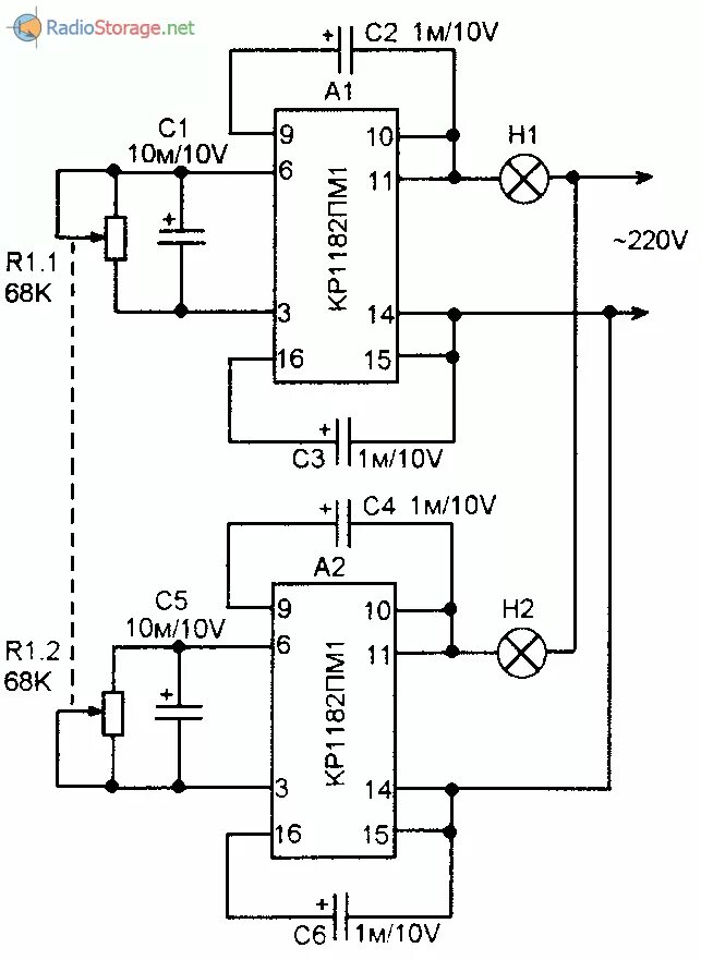 Плавное включение освещения большой мощности на КР1182ПМ1 - CS-CS.Net: Лаборатор