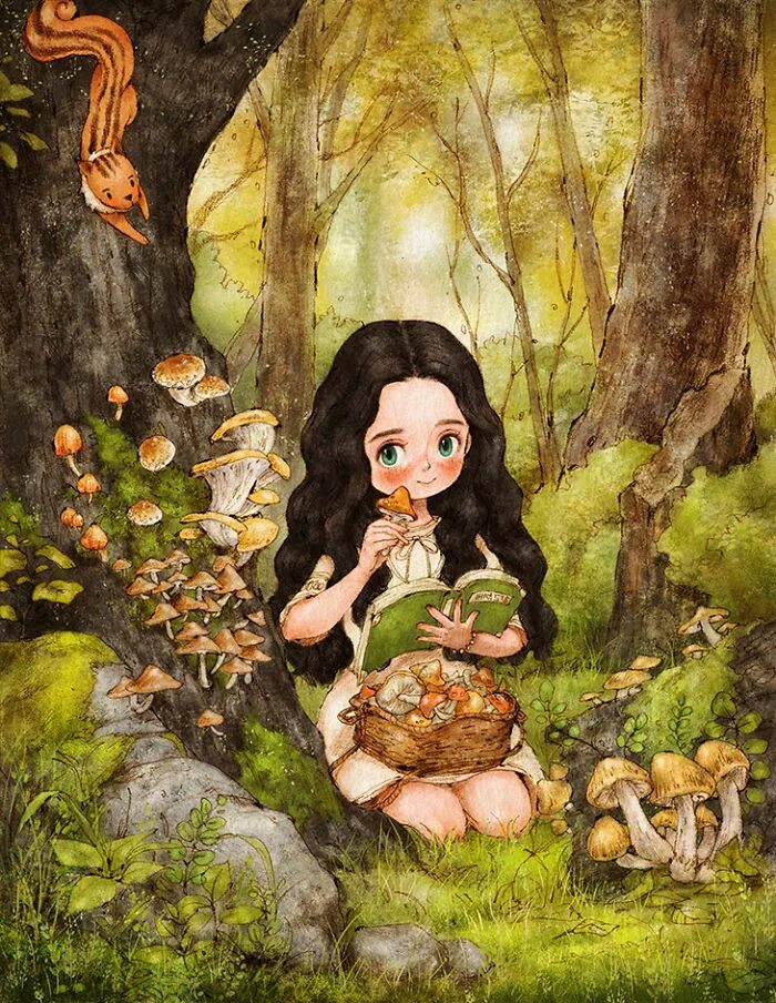 Иллюстрированные рисунки. Aeppol художница. Корейская художница Aeppol дневник Лесной девочки. Иллюстратор Aeppol. Иллюстратор Aeppol Корея.