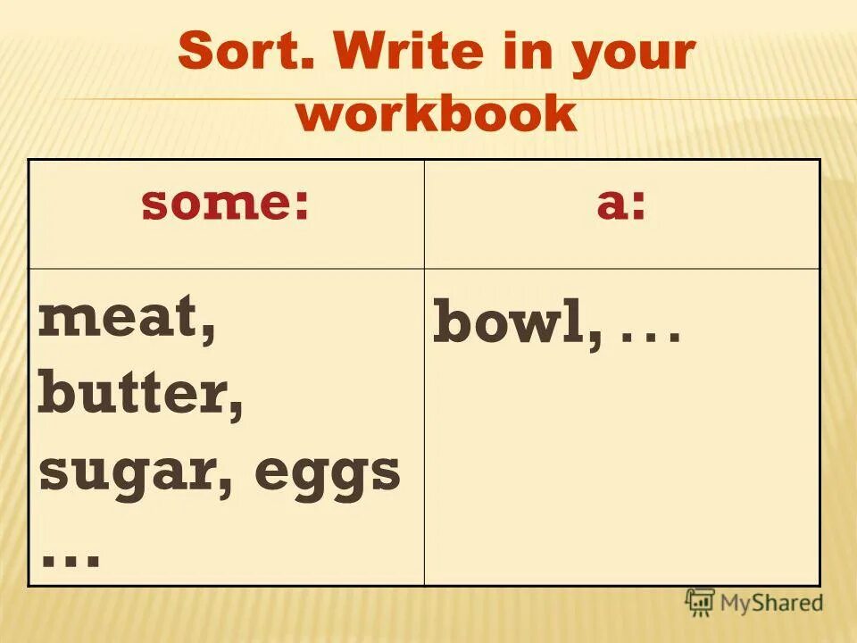 Sort and write. Sort and write