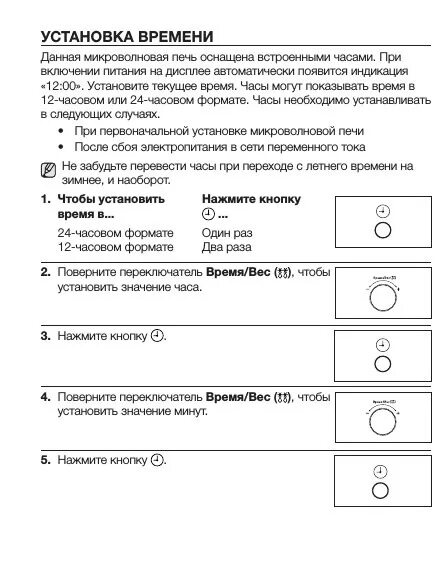 Установка часов на микроволновке