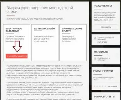 Статус многодетной семьи через госуслуги