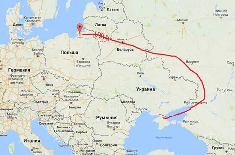 Сколько от калининграда до украины