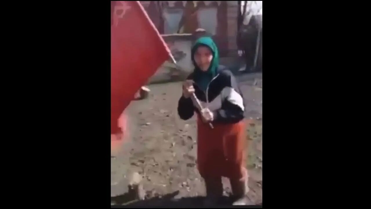 Бабушка с флагом вышла к. Бабушка с флагом.
