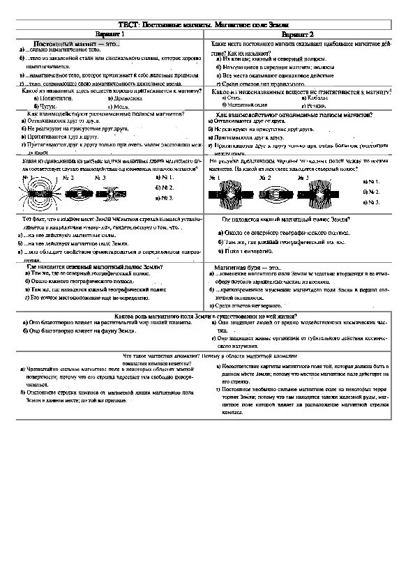 Тест по физике 8 класс магниты. Магнитное поле 8 класс зачет. Магнитное поле 8 класс физика тест. Тест 8 класс постоянный магнит. Физика, 8 класс,постоянные магниты. Магнитное поле земли..