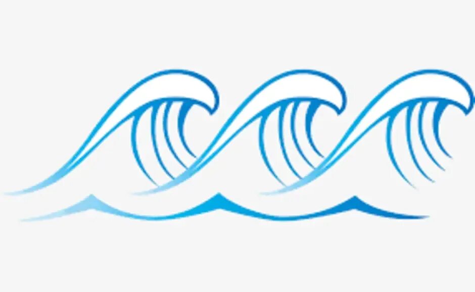 Стилизованная волна для логотипа. Значок волны. Волна иконка. Небольшие волны. Красивый океан.