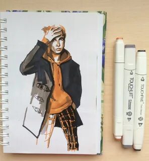 Как нарисовать маркерами человека