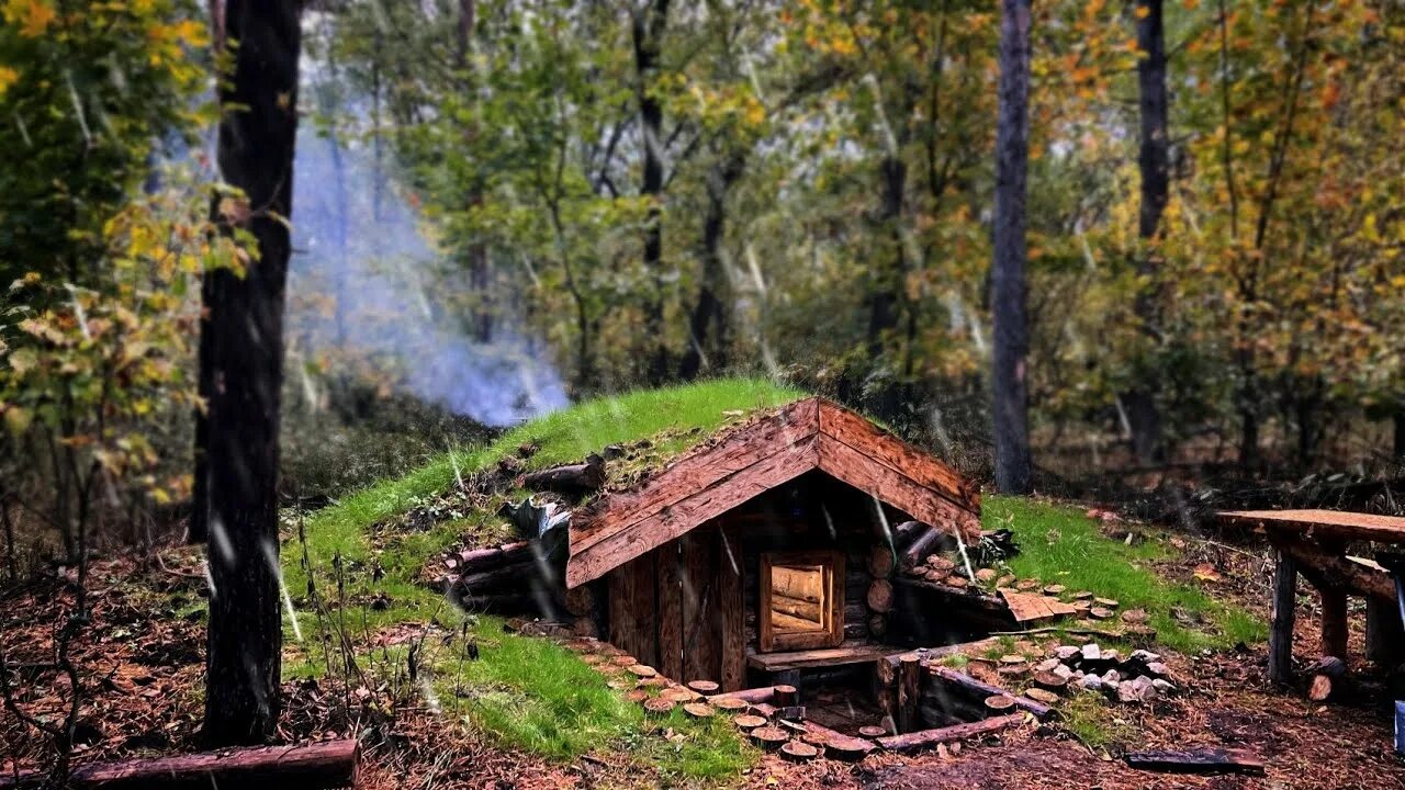 Землянки в лесу невидимые фото Лесная Лачуга и баня в сосновом лесу! смотреть онлайн все 2 видео от Лесная Ла