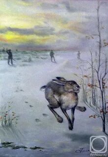 Рисунок охотник и зайцы