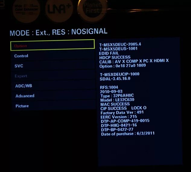 Как выйти из сервисного меню. Телевизор samsung сервисное меню adc wb. samsung le26s81b сервисное меню. инженерное меню самсунг тв le32c630.