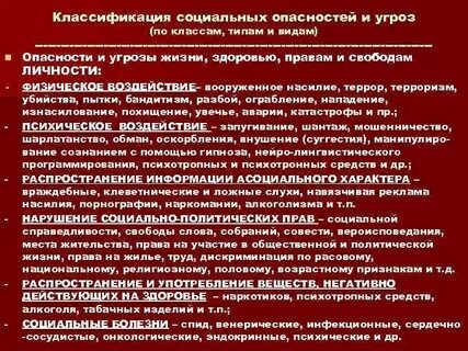 Опасности социального происхождения