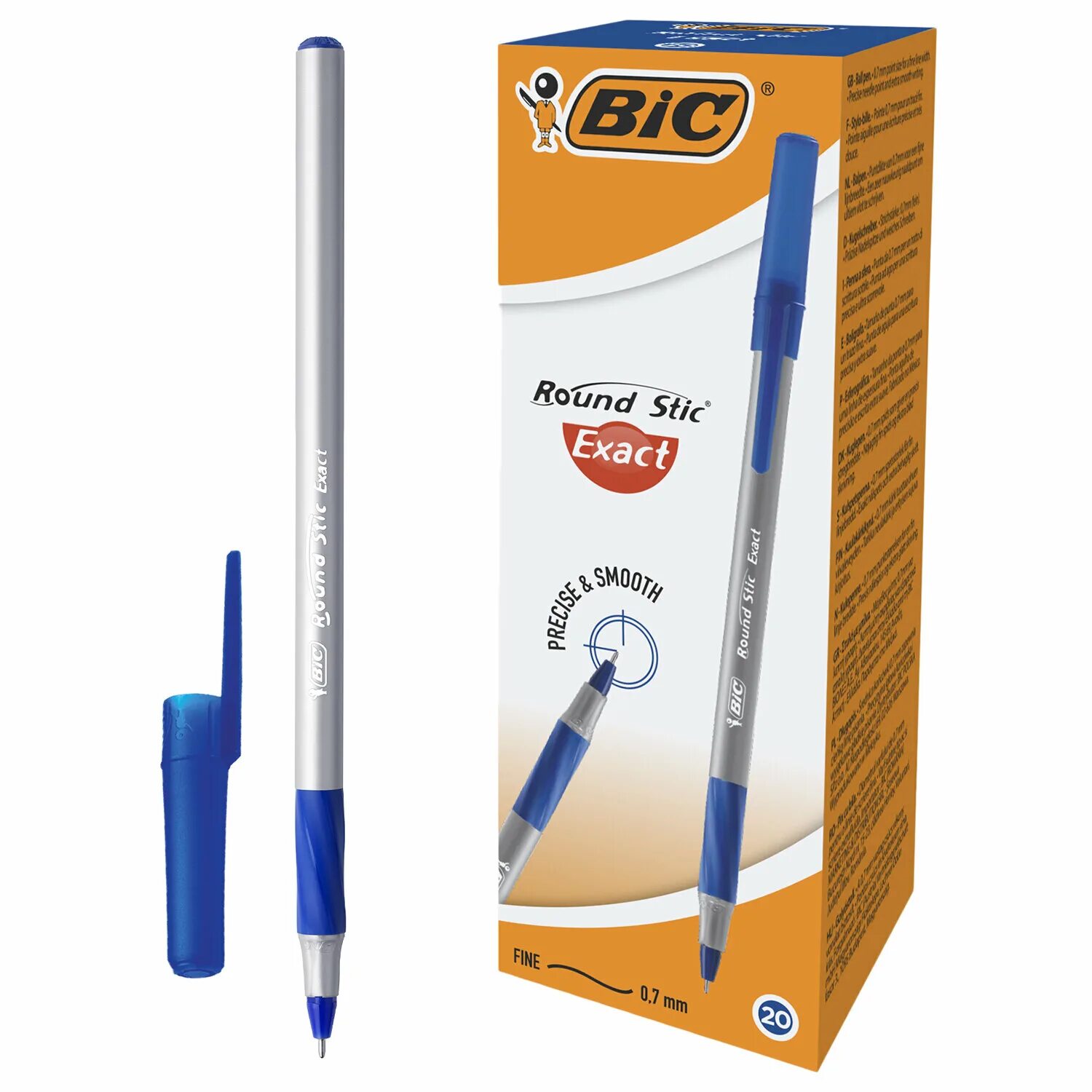 Ручка шариковая bic round stic. Ручка шариковая BIC раунд стик Экзакт синяя, 918543 0,28 мм. BIC Round Stic exact синяя. Ручка шариковая BIC, синяя, 0,35 мм, Round Stic exact *20/360. Ручка шариковая BIC "Round Stic exact", корпус серый, синие детали, 0,35мм.