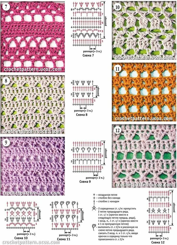 Схемы вязания крючком ажурных узоров с описанием и схемами. Описание узоров вязания крючком. Ажурные образцы вязания крючком с описанием и схемами. Образцы вязок крючком со схемами. Узор ананас крючком схема для кофточки.