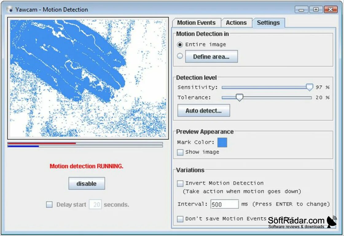 Detect area