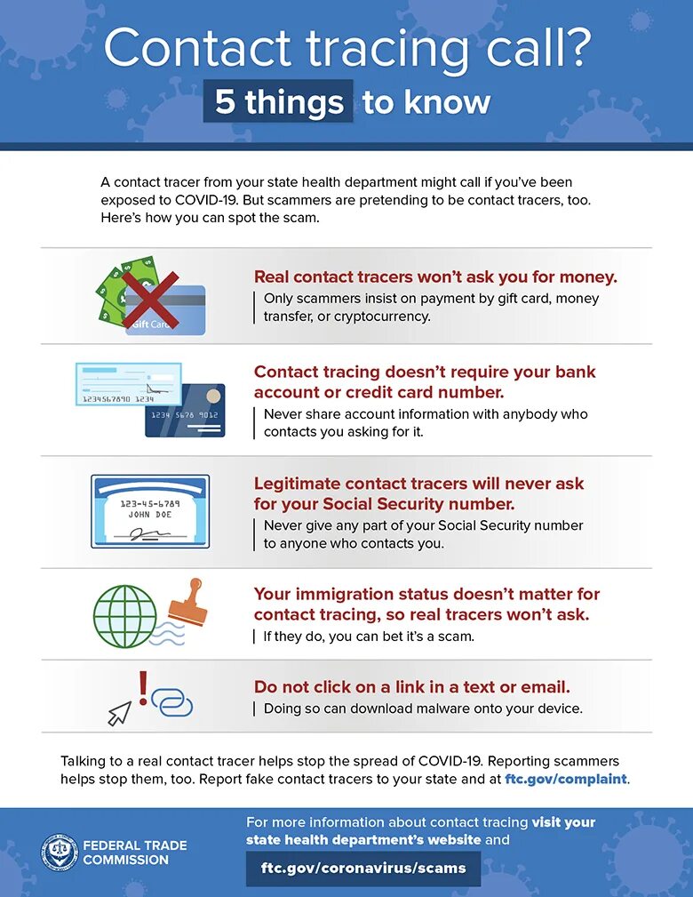 Call tracing. Contact tracing. the call is a scam.