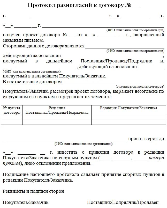 Образец договора с протоколом разногласий образец. Протокол согласования разногласий к договору образец заполненный. Шаблон протокола разногласий к договору. Протокол разногласий к договору купли-продажи образец.