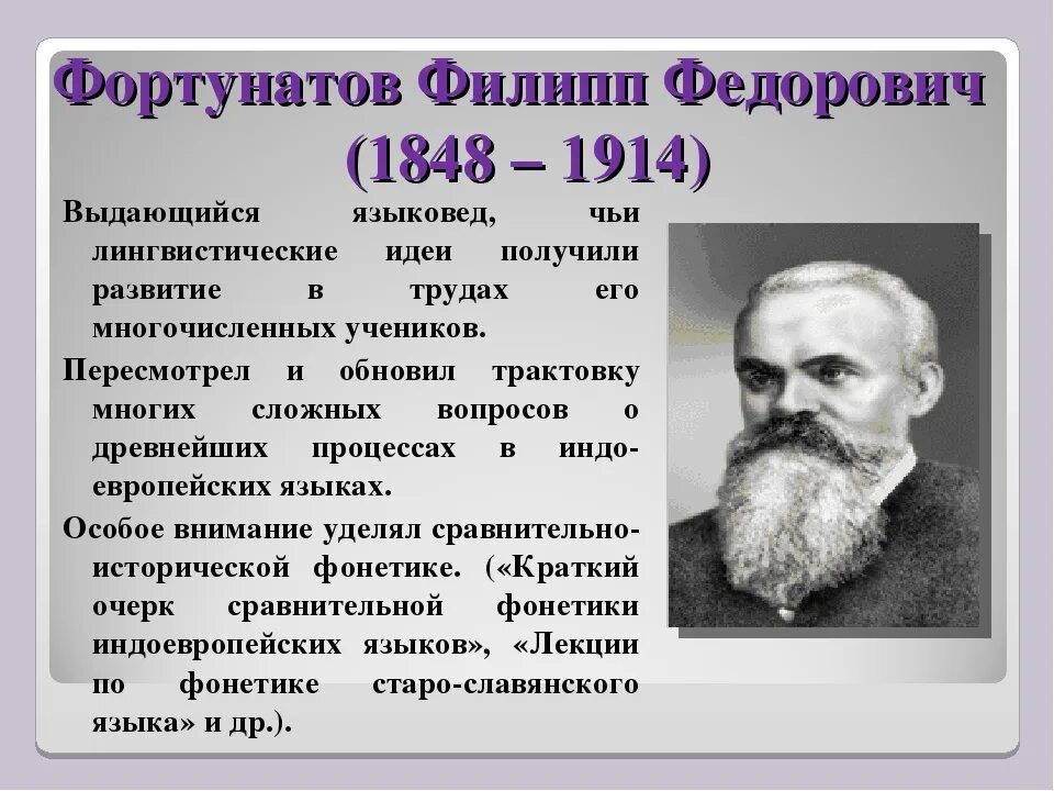 Богородицкий лингвист. Ф. Ф. Фортунатов (1848–1914).. Ф Ф Фортунатов лингвист. Ф Ф Фортунатов кратко.