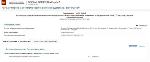 Новые законопроекты на рассмотрении