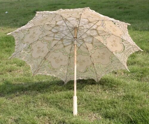 Wedding Lace Umbrella Cotton Embroidery Bridal Sun Parasol Photography Prop New 