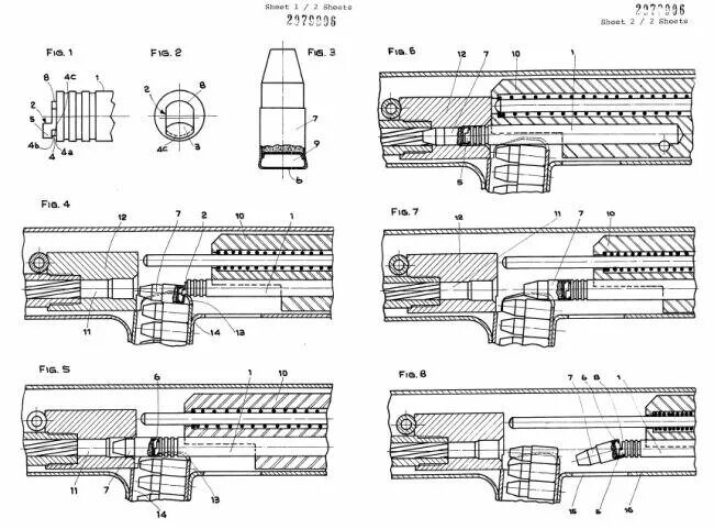 Безгильзовый патрон схема. Benelli CB m2. Время работы автоматики