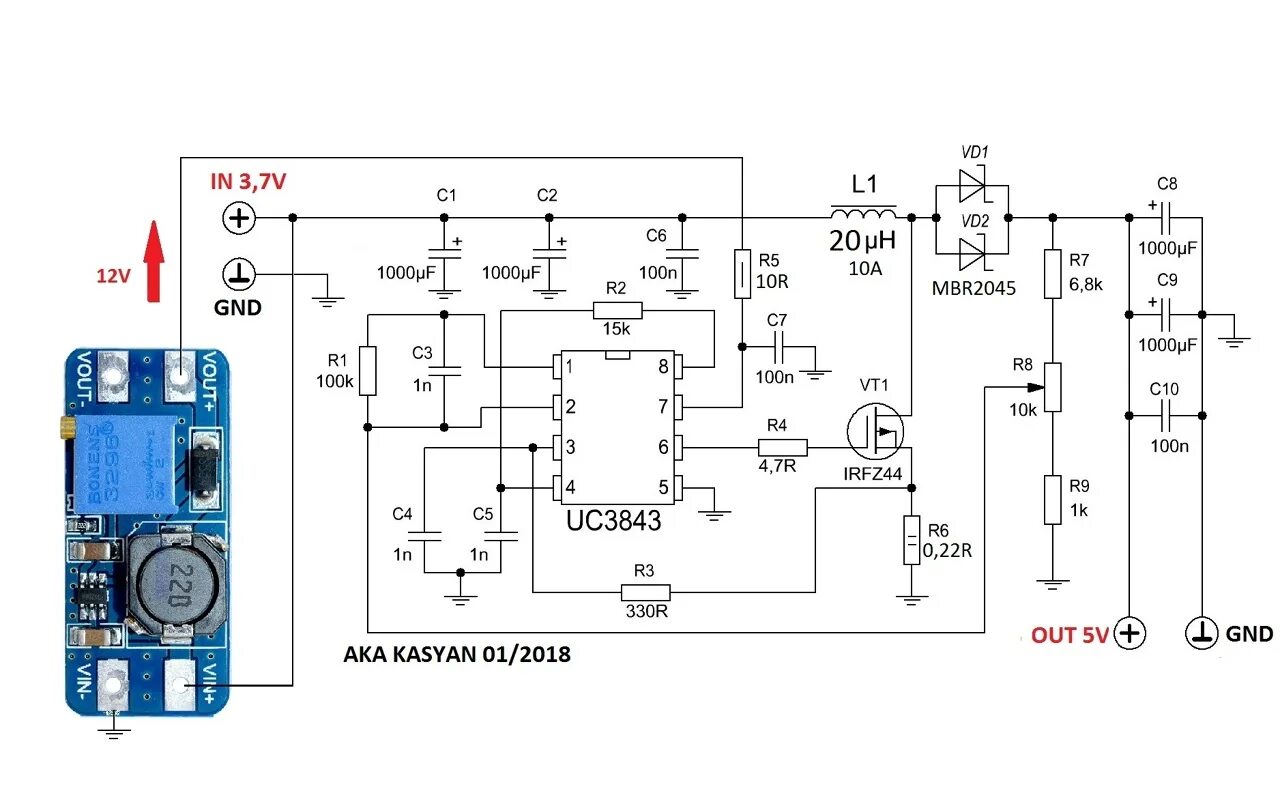 Повышающий регулятор напряжения. Uc3843 повышающий преобразователь. Схема преобразователя DC-DC uc3843. Повышающий преобразователь 5,5 12 вольт. Uc3843 понижающий преобразователь схема.